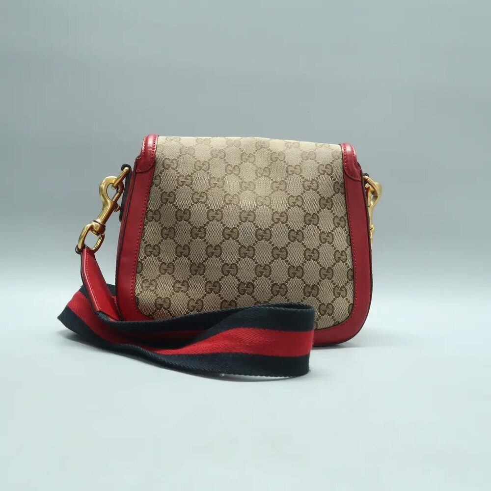 GUCCI Lady Web Brown Cloth Shoulder Bag 770-012225 - Picture 2 of 12